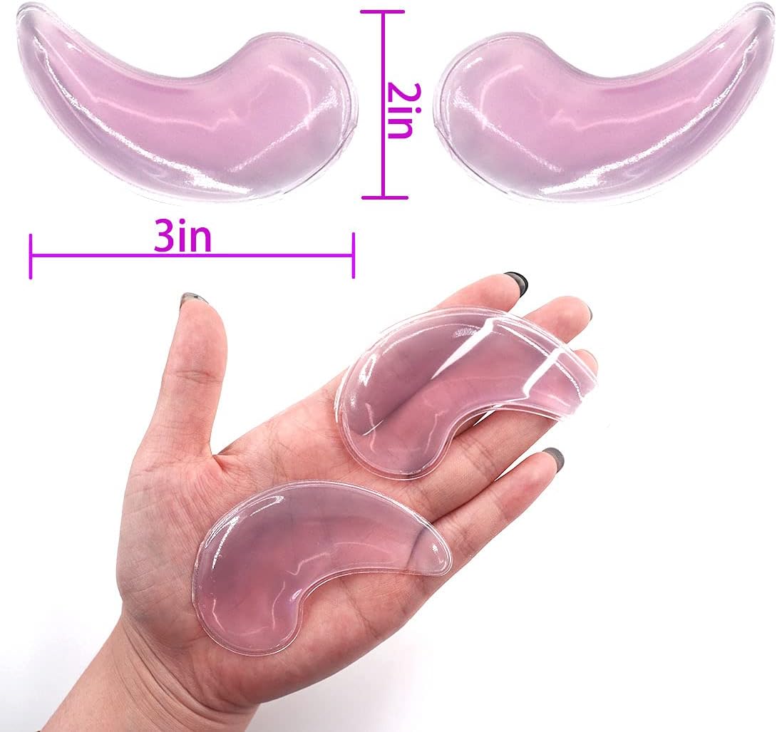 Reusable Gel Eye Ice Pack, Cooling Eye Pad, Hot ＆ Cold Treatment for Eye Strain, Eye Swelling, Eye Redness, Puffy Eyes, Dark Circles, Smooth Fine Lines, and Eye Recover Surgery. (Purple ＆)
