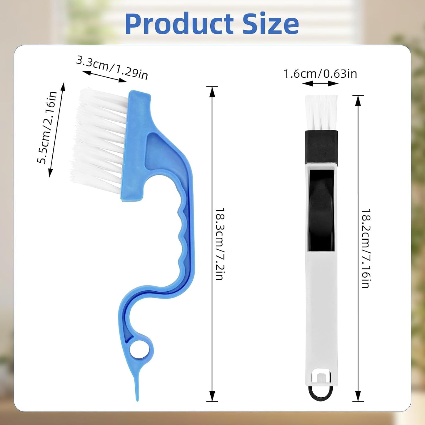 7Pcs Crevice Cleaning Brush, Multifunctional Window Track Cleaning Tools and Window Groove Cleaning Brush, Home Kitchen Bathroom Window Faucets, Easy to Use Cleaner Supplies Tool