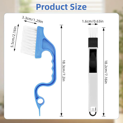 7Pcs Crevice Cleaning Brush, Multifunctional Window Track Cleaning Tools and Window Groove Cleaning Brush, Home Kitchen Bathroom Window Faucets, Easy to Use Cleaner Supplies Tool