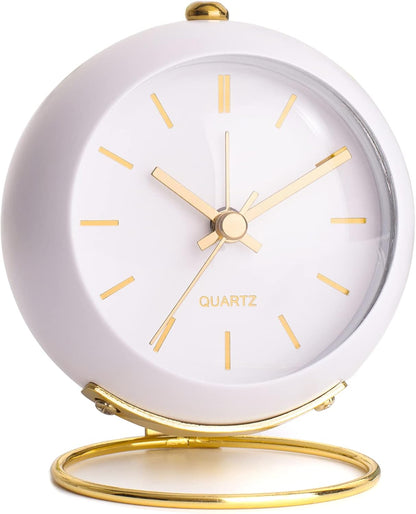 AYRELY® Battery Operated Analog Desk Alarm Clock with Light, Table Clock