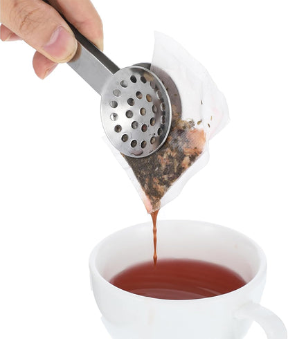 2 Pcs Tea Tongs, Tea Bag Squeezer, Teabag Filter, Dispenser Accessories for Teas Drinkers, Stainless Steel Round Strainer Gripper Picker