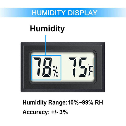 JEDEW 2 Pack Mini Digital Hygrometer Thermometer Gauge, Indoor Outdoor Temperature Humidity Meter for Humidifiers Greenhouse Reptile Plant Humidors, Large LCD Screen, Display in Fahrenheit (℉) (2)