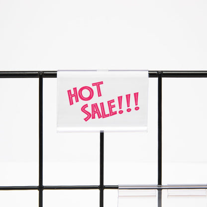 50pcs Labels for Storage Bins Plastic Label Clip, Basket Labels Clip On Wire Shelf Price Label Holder Merchandise Sign Display Holder, 50pcs Label Insert Included (6x4cm)
