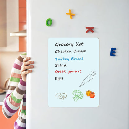 MaxGear Magnetic Dry Erase Board for Fridge, 12 x 8 Inch, Markers Included | Strong Magnetic Backing, Stain Resistant Surface, Easy to Write and Erase, Ideal For To-do Lists, Includes 3 Markers 1 Erase
