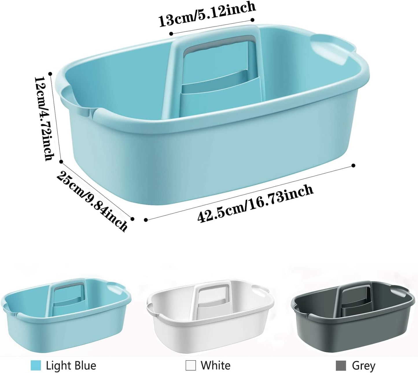 Haundry Large Cleaning Caddy with Handle, Cleaning Tool Storage Basket Organizer, Sturdy Pail Bucket Organizer, Household Bucket for Cleaning Supplies - Clear