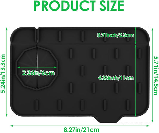 Dimeho Sink Faucet Splash Guard Mat Silicone Soap Dish Pad Faucet Handle Drip Catch Sponge Holder Sink Protector Trays for Bathroom Kitchen Countertop Gadgets Accessories