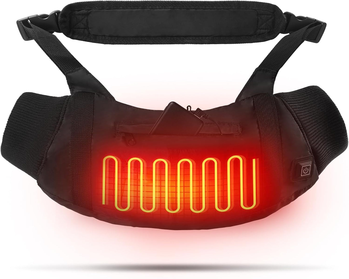 10000mAh Heated Hand Warmers Pouch(Includes Power Bank) | Electric Heated Hand Muff with 3-Level Heat Setting, Rechargeable Power Bank, Adjustable Strap, 2 Pocket for Hunting, Camping