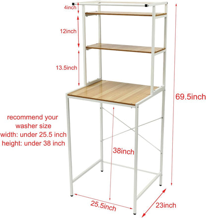Gdrasuya10 3 Tier Over the Washer and Dryer Storage Shelf, Black Washing Machine Storage Utility Rack Freestanding Laundry Storage Shelf Organizer Space Save for Laundry Room Organization