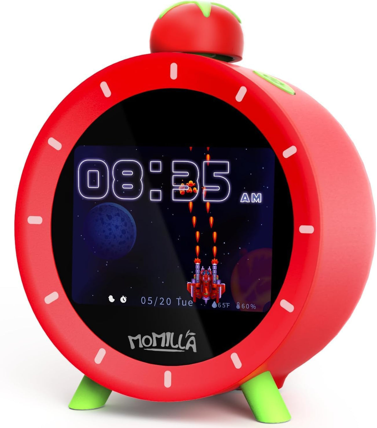 MOMILLA Alarm Clocks for Bedrooms, 2.8" Color Display, 4 Alarms Easy to Set