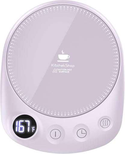 Coffee Mug Warmer - Fastest Heating & Highest Temperature, Coffee Cup Warmer for Desk Auto Shut Off, 4 Temp Settings & 1-12H Timer, Smart Electric Beverage Warmer for Coffee, Tea (Black)