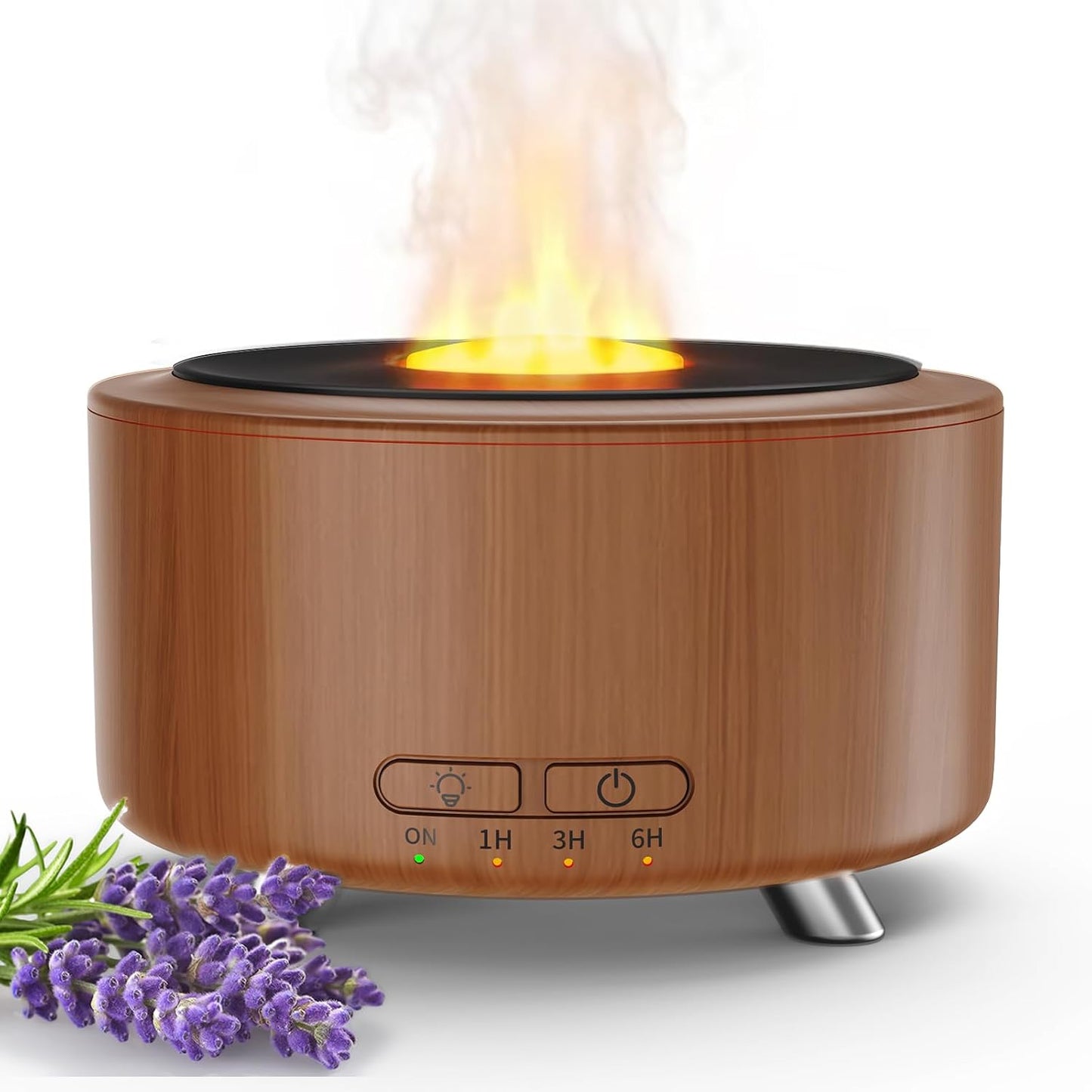 Essential Oil Diffuser for Home, 500ML Aromatherapy Diffuser Oil Machine for Office Room Yoga, Aroma Diffuser with Auto-Off Function, 9 Colors LED Night Light, Light Wood