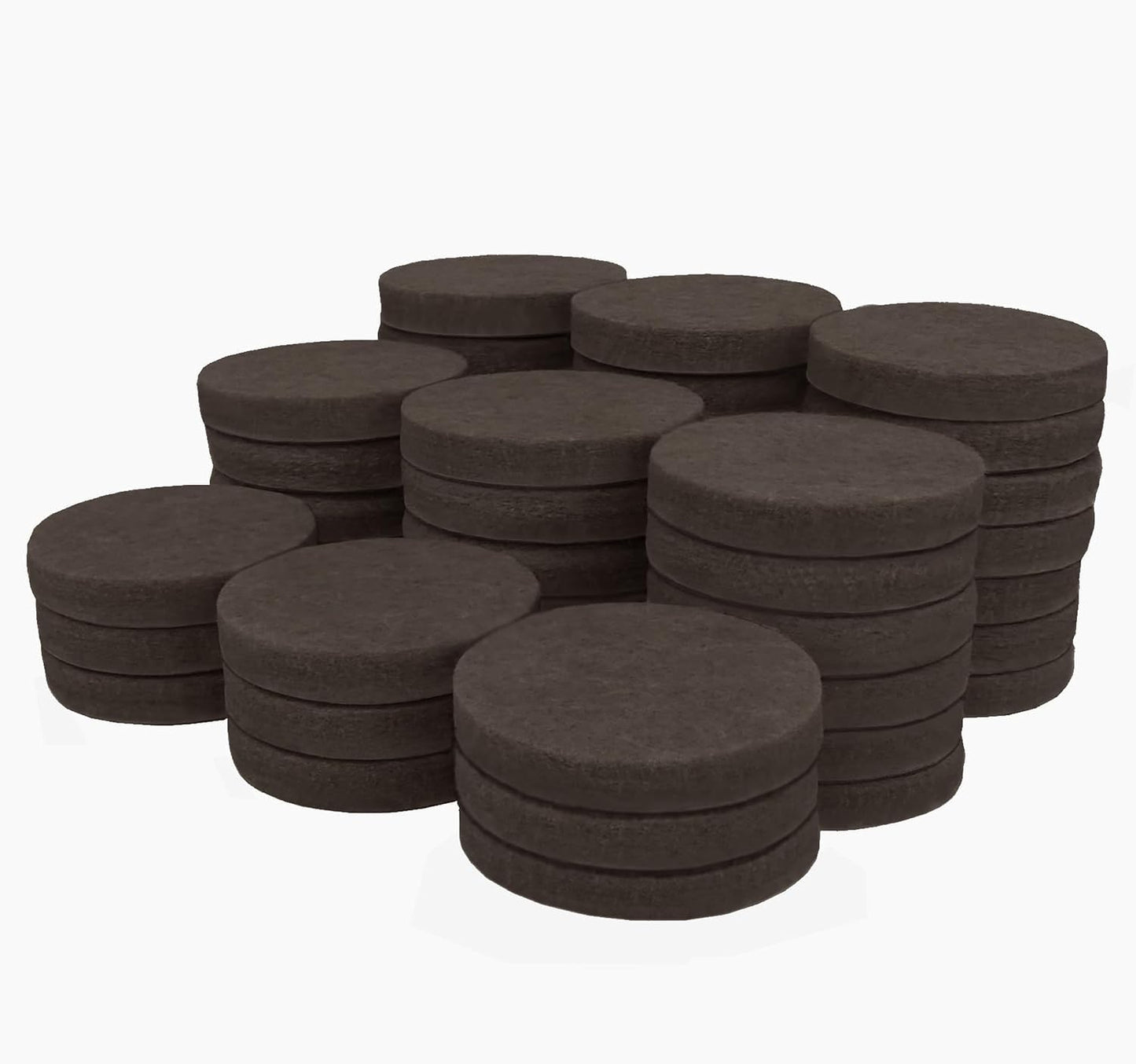 SoftTouch Assorted Size Round Mini Self-Stick Furniture Slider Felt Pads for Hard Surfaces, Noise-Reducing Adhesive Furniture Moving Pads for Beds, Sofas, Dressers, 46-Count, Brown