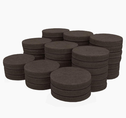 SoftTouch Assorted Size Round Mini Self-Stick Furniture Slider Felt Pads for Hard Surfaces, Noise-Reducing Adhesive Furniture Moving Pads for Beds, Sofas, Dressers, 46-Count, Brown