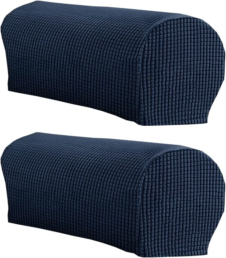 LINGXIYA Stretch Plush Armrest Covers, Spandex Armrest Slipcovers, Set of 2
