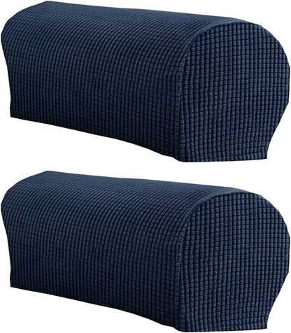 LINGXIYA Stretch Plush Armrest Covers, Spandex Armrest Slipcovers, Set of 2