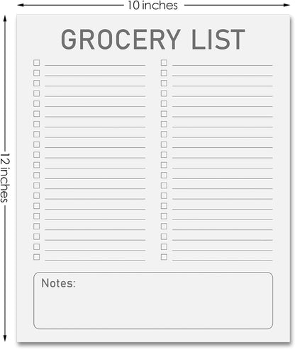 Gueevin 2 Pcs Magnetic Dry Erase Grocery List for Fridge 10" x 12" Magnet White Board Sheet with 8 Whiteboard Markers 2 Eraser Reusable for Refrigerator Kitchen Locker Cabinet Door(Gray Line)