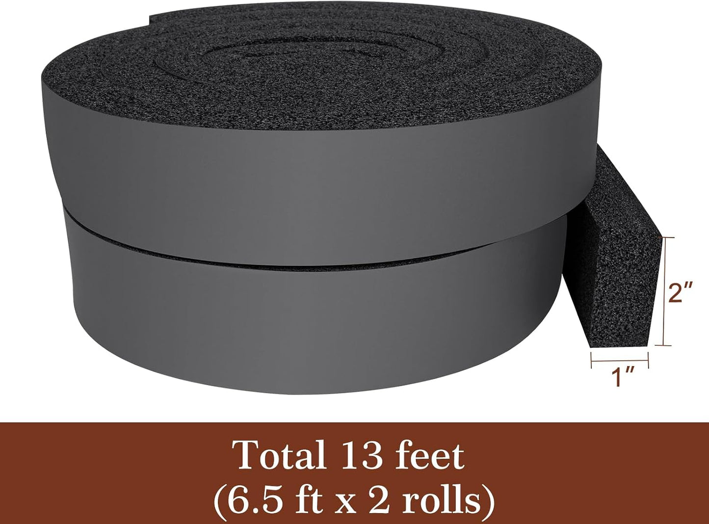 Yotache Open Cell Foam Air Conditioner Insulation Seal Strip 2"x1", 6.5 Ft | Non-Adhesive, Air Conditioning Weather Strip