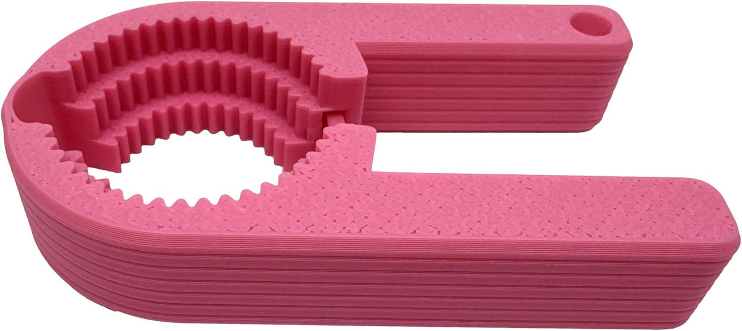 V7 Water Bottle Opener for Seniors Ergonomic Design Weak Hands Arthritis Friendly Twist Cap Remover Kitchen Gadget Handy Lightweight Utensil (Pink)