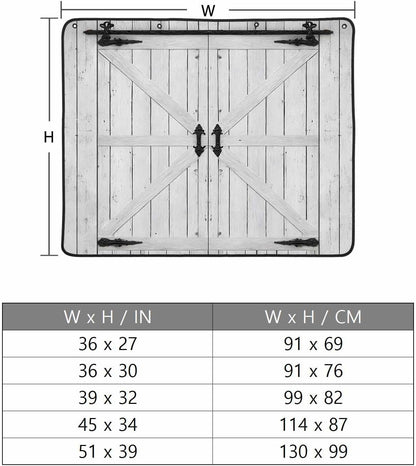 Farmhouse Wood Grain Magnetic Fireplace Cover, Fireplace Draft Blocker, Vintage Country Barn Gate Grey Fireplaces Blanket for Heat Loss/Cold Air, Fireplaces Draft Stopper Cover for Inside 39"x32"