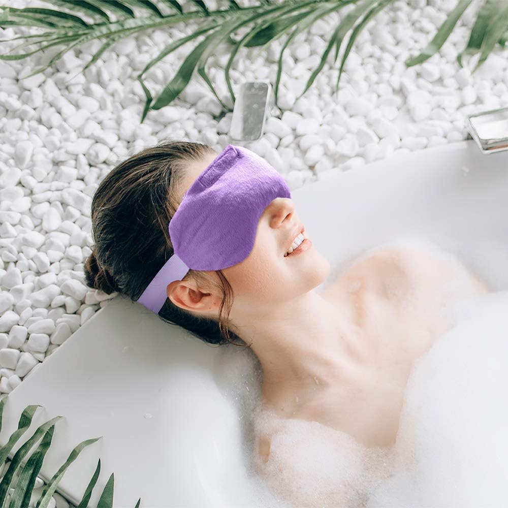 Umisleep Lavender Eye Mask, Weighted Heated Sleep Mask for Men Women, Grey