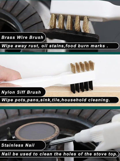 Gas Stove Brass Wire Stiff Bristles Brushes Rust Cleaner for Kitchen Grease Grime Pot Pan