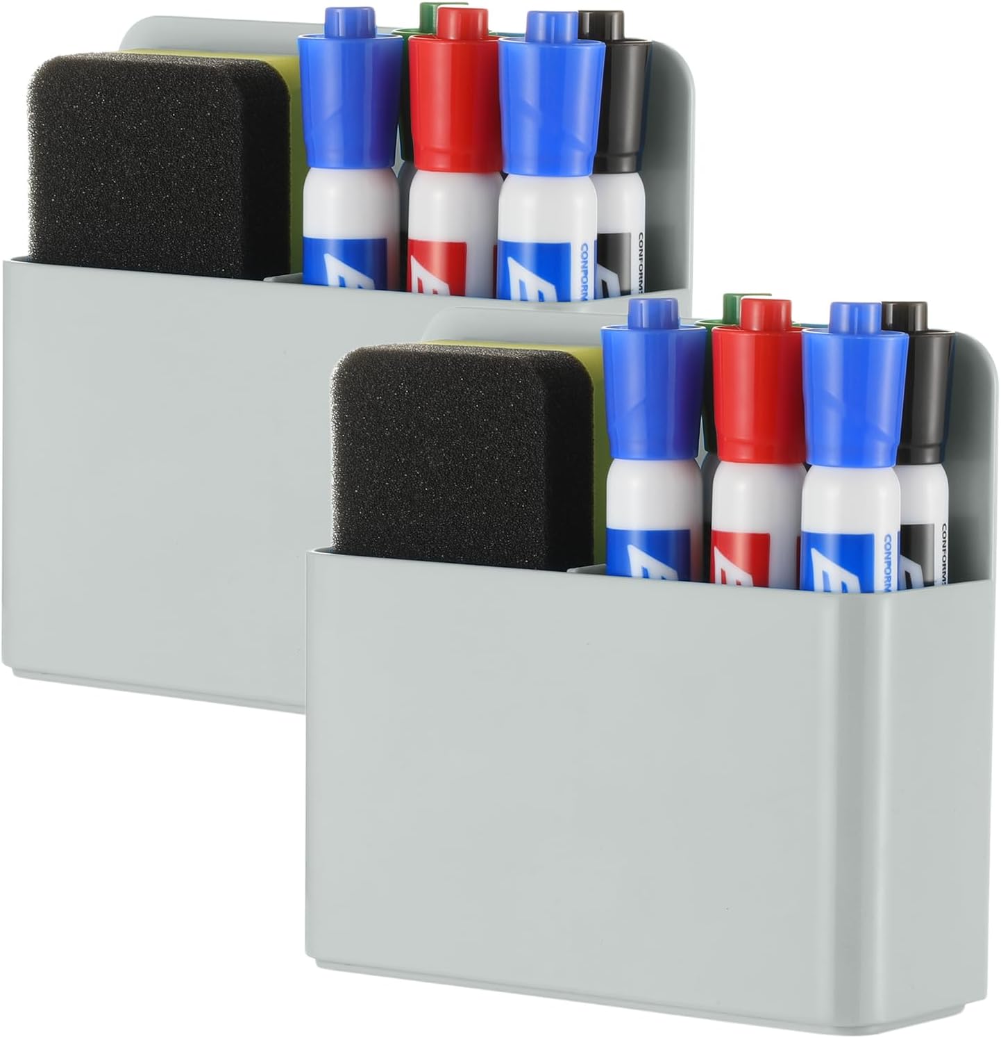 Camelmother 2Pcs Magnetic Dry Erase Marker Holder For Whiteboard Fridge | 2Slots Locker Accessories Teacher Classroom Must Haves Fridge magnets