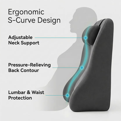 Back Wedge Pillow for Sofa, Lumbar Support Reading Pillow for Bed, Back Support Cushion for Sitting Up, Angled Design for Relaxing, Bedtime and Night Comfort (Light Gray)