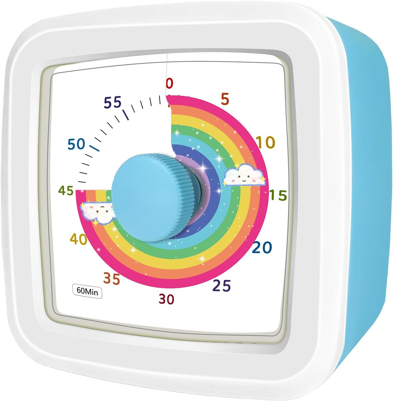Visual Timer for Kids 60 Minute Countdown Clock – Silent Cube Timer with Rainbow Cloud Design, Plastic Kids Visual Timer, Toddler Timers for Classroom Home Kitchen Study Tools, Green