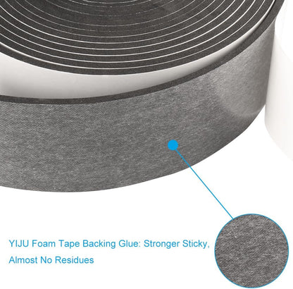 2 Rolls Foam Seal Tape for Door Window Insulation, Soundproof and Shockproof Foam Adhensive Strip, 3/8" Wx3/16 T Single Sided Foam Tape, Cold Air and Draft Closed Cell Seal Strip,Total 32FT