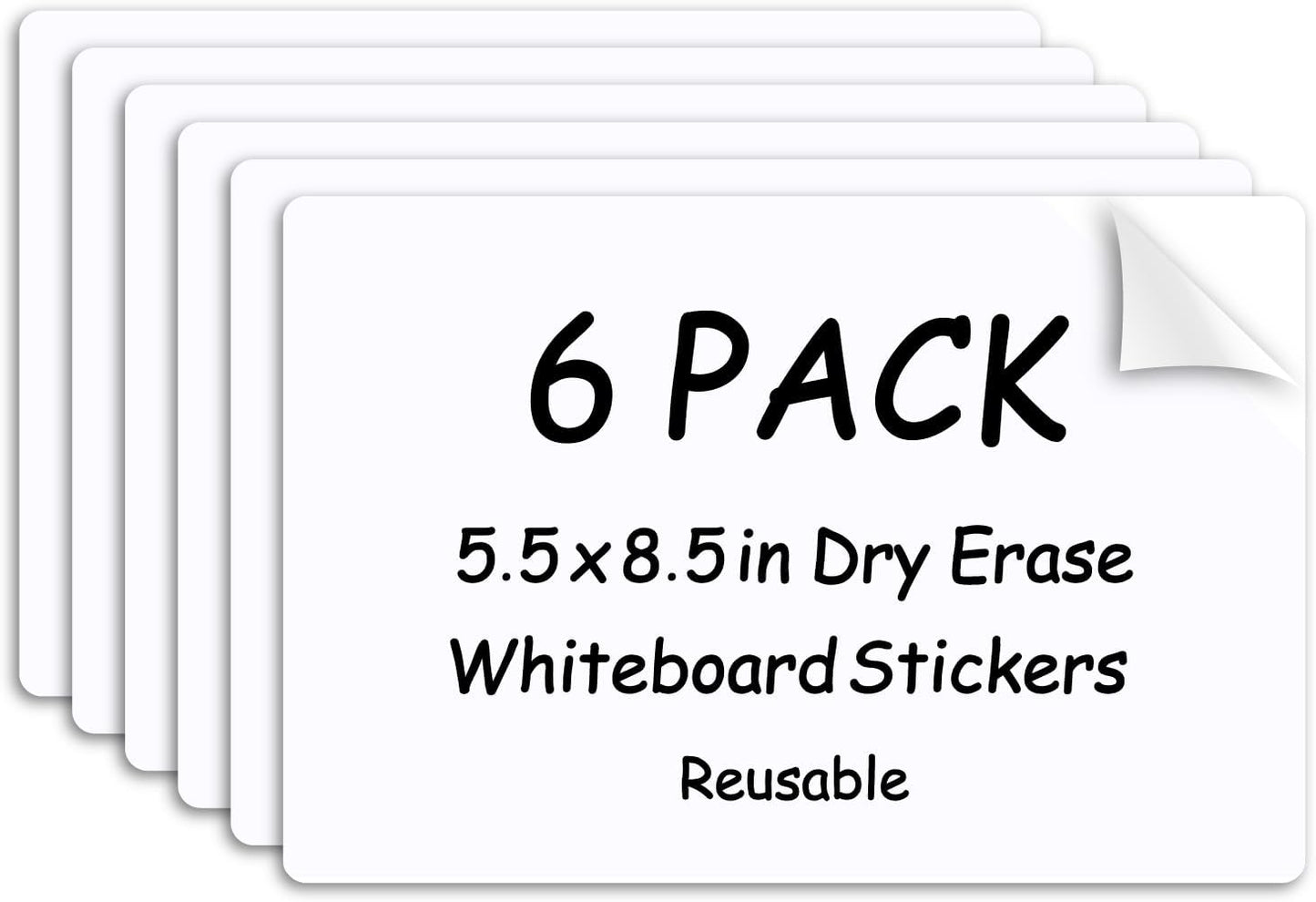 SVNOOC Multi-Use Label Stickers Dry Erase Sticky Notes, Labels for Storage Bin, Wall, Refrigerator, Home, Office, Classroom Use 4x6 inches (6 Pack)