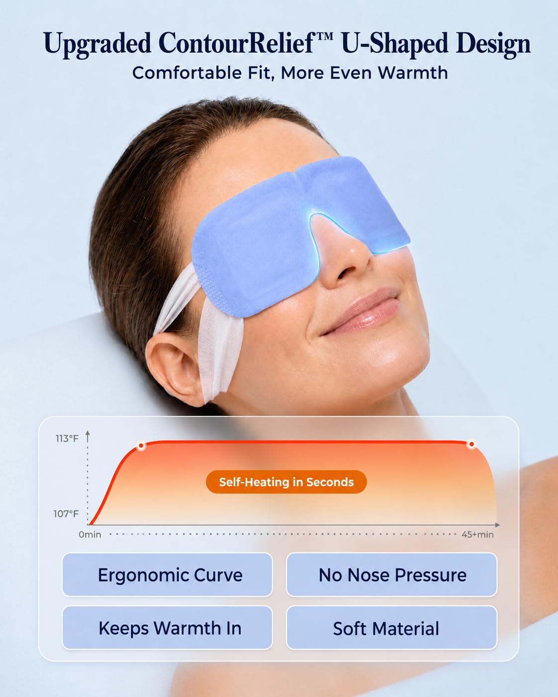 16 Pack Self-Heating Steam Eye Mask, Moist Warm Compress for Stye, FSA&HSA | Disposable Unscented Dry Eye Pads, Heated Eye Masks, Travel Essentials, Spa, Self-Care Eye Care Relaxation Gift