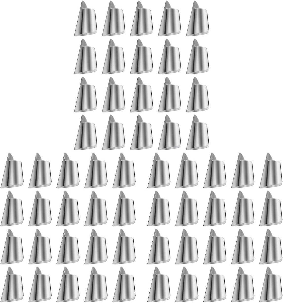 Hemoton 60pcs Stainless Steel Finger Nail Guards for Cutting and Peeling Vegetables Kitchen Tools for Protecting Nails While Cooking Easy to Use and Clean