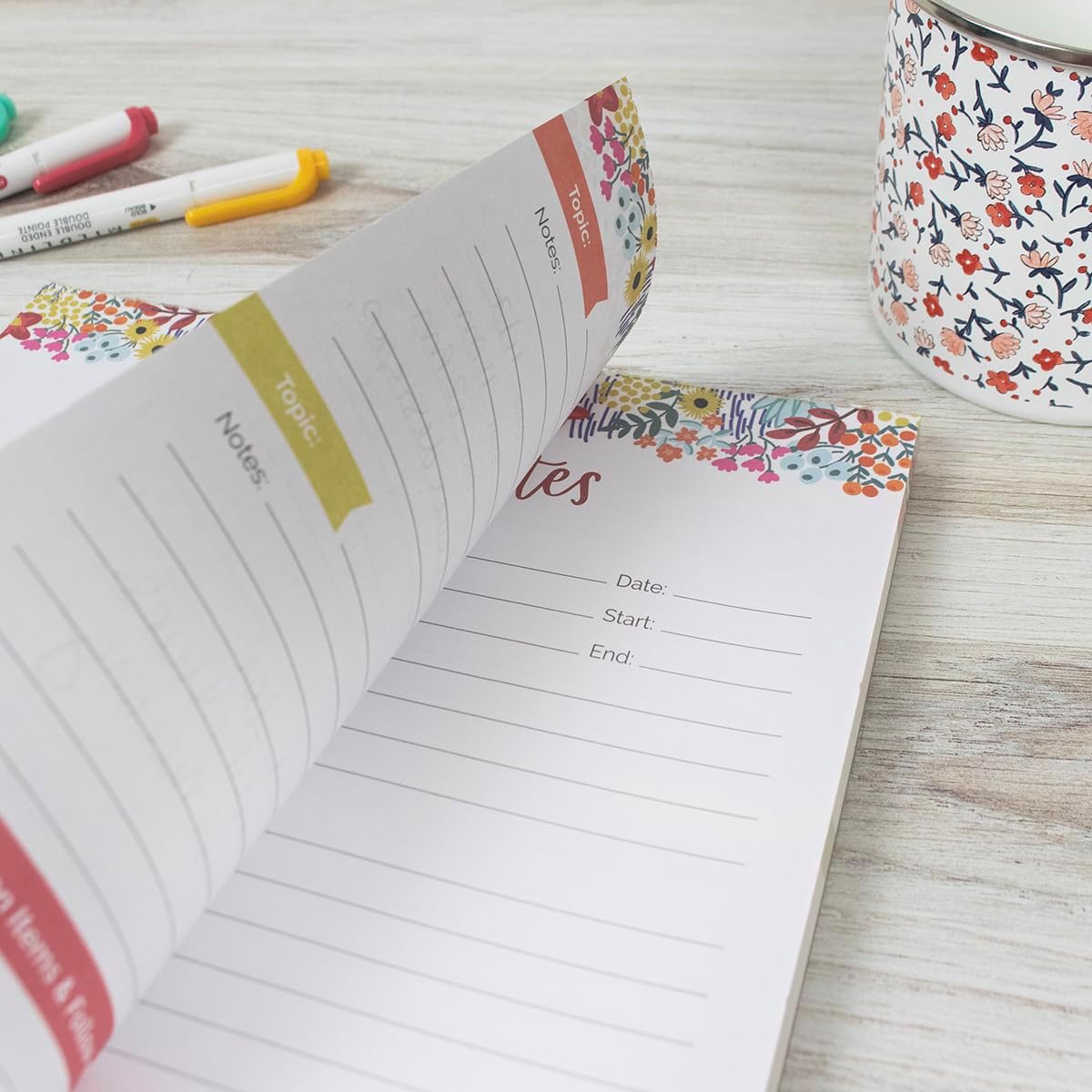 bloom daily planners Horizontal Weekly Magnetic Meal Planning Pad for Fridge with Tear-Off Grocery Shopping List - Hanging Food/Menu Organizer Notepad with Magnets - 8.5” x 11” - Lemons