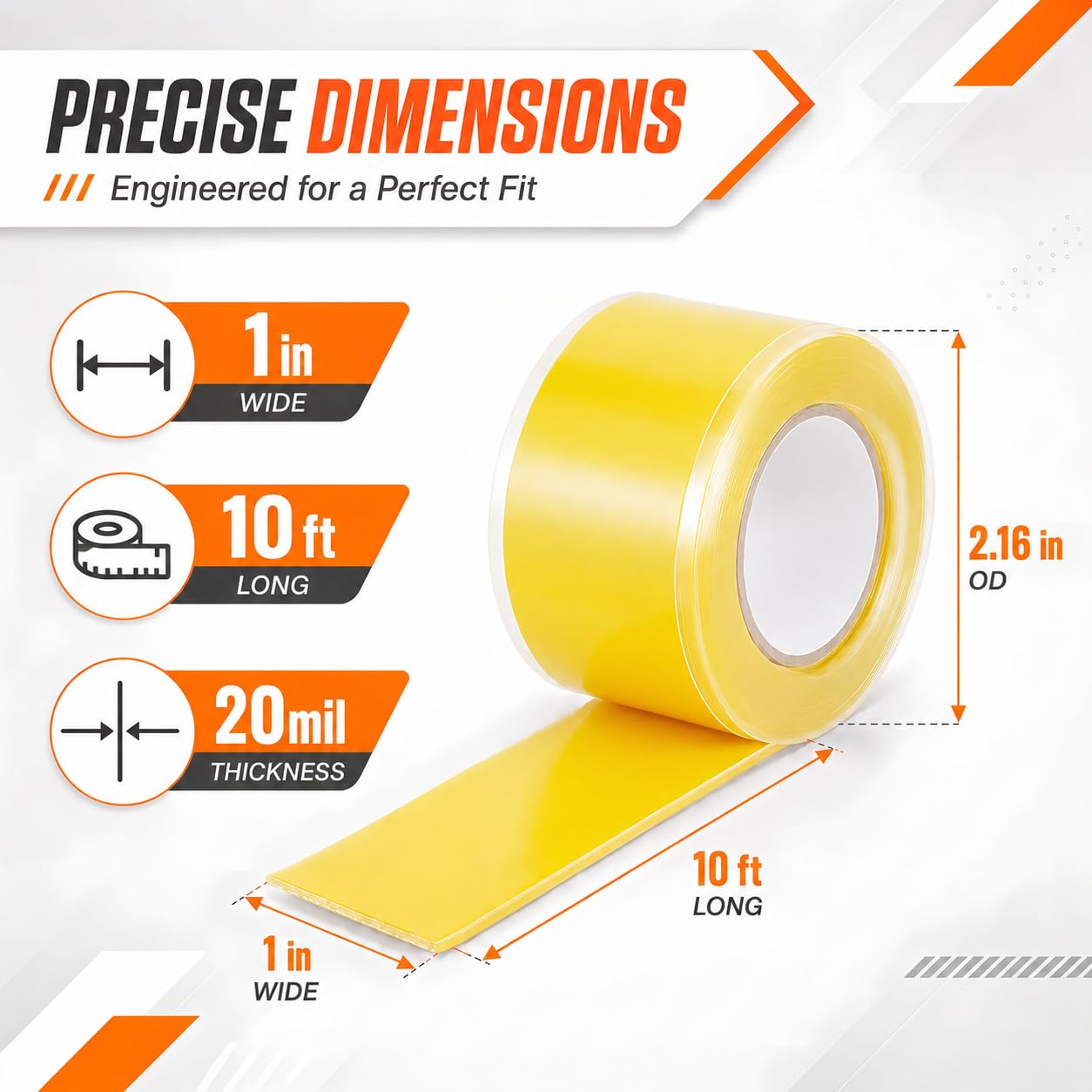 Self Fusing Silicone Tape 2 Rolls Flex Seal Tape 1 Inch x 10 Feet | Waterproof Hose Repair Tape, Silicone Rubber for Plumbing, Pipe Leak Seal, Rescue Tape, Outdoor Coax And Tool Fixation
