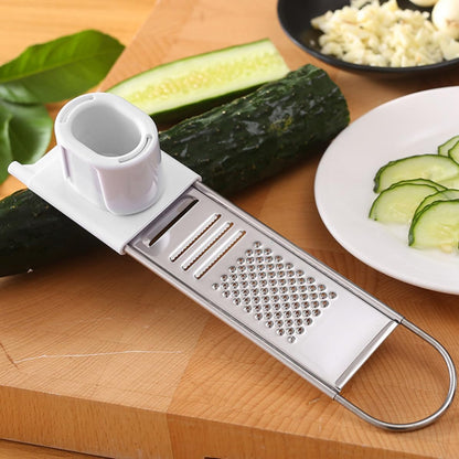 Multi-functional Stainless Steel Potato Grater with Hand Protective Tool, High Durability Vegetable Slicer for Kitchen Use, Includes Finger Guard for Safe Grating