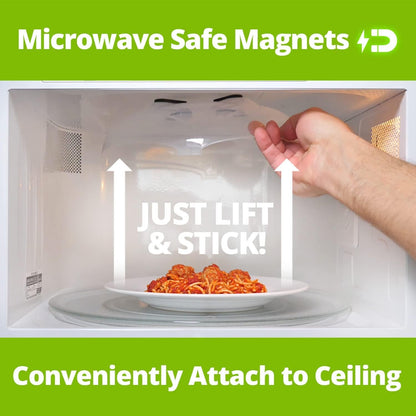 HOVER COVER Magnetic Microwave Splatter Cover for Food - 12-Inch - Gray | BPA-Free Lid, Vented Plate Guard with Steam Vents, Anti-Splash Microwave Lid, Dishwasher Safe, Space-Saving Magnetic Storage
