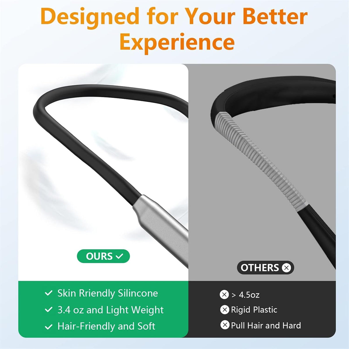 Book Light LED Neck Reading Light,Bendable Rechargeable Book Light for Reading in Bed,Eye Friendly - 3 Colors & 3 Brightness Levels Perfect for Bookworms Kids Crafts Knitting Travel (White)