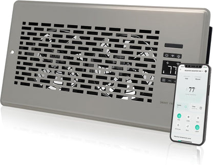Howeall 4" x 10" Super Quiet Register Booster Fan - Upgrade Smart Register Vent with Ionizer and Dual Intelligent Thermostat Control - Heating Cooling Vent Fan Booster - Charleston Design (ORB)