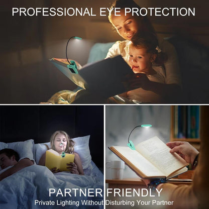 BIGMONAT Battery Operated Clip on Light, Dimmable Brightness Eye Care Book Reading Light, 360°Flexible Gooseneck Night Lighting for Home Office, Reading,Study (Orange, 2Pack)