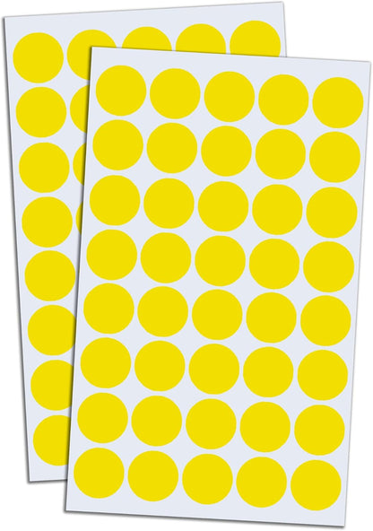 2000 Pack, 3/4" Round Colored Dot Stickers Labels - 10 Colors