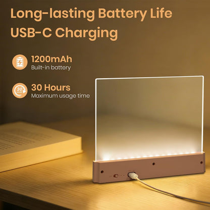 LED Book Light, 3 Color Temps & Stepless Dimming, Night Reading with Timer | 2-In-1 Rechargeable Clear LED Flat Reading Light and Night Light. Perfect for Night Reading and Bookish Gifts(Black)