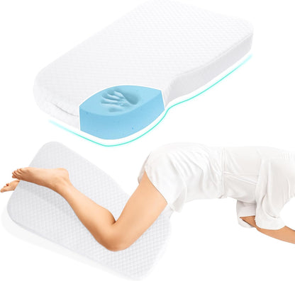 HOMBYS Memory Foam Knee Pillow for Side Sleepers, Leg Pillow for Knee, Separates The Knees for Body Alignment-Between Leg Pillow for Lower Back Pain Relief and Pregnancy Support -(18"x30"x3", White)
