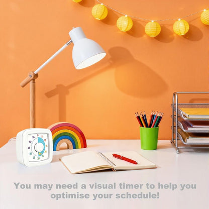 Visual Timer for Kids & Adults, 60 Minute Rainbow Countdown Timer, Time Management Tool for Classroom, Home, Kitchen, Office, School