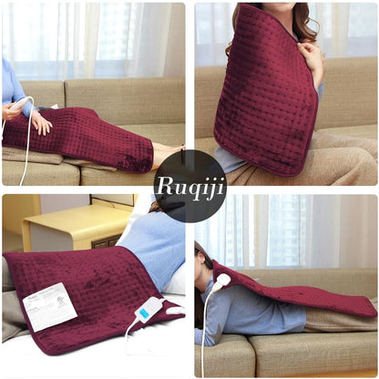 Ruqiji 19" x 24" Weighted Neck&Shoulder Heating Pad, 2.5lbs with 12 Temperature Settings&Countdown Timer,Pain Relief for Neck/Shoulders/Menstrual Pain(Dark Gray)