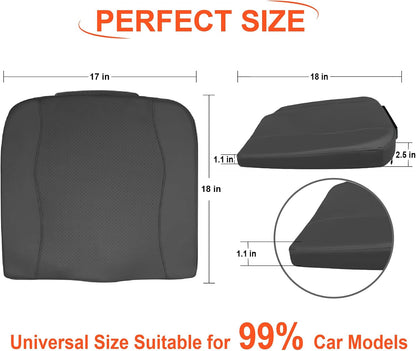 Lofty Aim Car Seat Cushion, Memory Foam Car Seat Cushions for Long Driving | Comfy Car Seat Pillow for Pain Relief, Driver Seat Cushion Adds Height, Butt Cushion for Car, Truck, Office Chair, Black