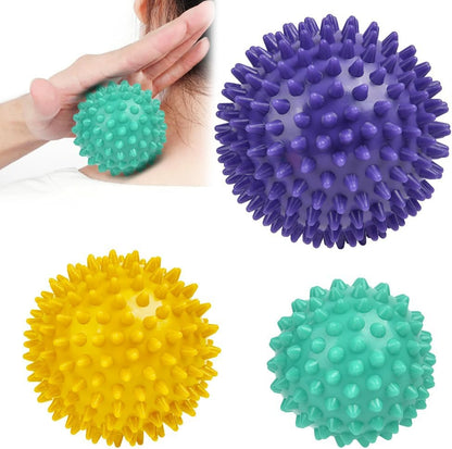 URAQT Spiky Massage Ball Set, 2 Pack Physical Therapy Massage Balls, Hard Lacrosse Ball & Spiky Massage Ball for Myofascial Release and Trigger Point Deep Tissue Massage (Purple)