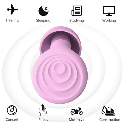 Yawsoy Ear Plugs for Sleeping Noise Cancelling, Reusable Soft Noise Reduction Earplugs for Sleep, Focus, Travel, Work, Motorcycle, Concert with 6 Silicone Ear Tips and 6 Foam Ear Tips - 25-35dB Black