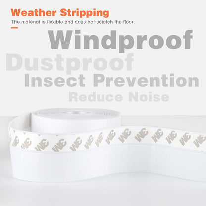 26 Feet Silicone Seal Strip,Door Weather Stripping Door Seal Strip Window Seal Silicone Sealing Tape for Door Draft Stopper Adhesive Tape (Transparent, 45mm)