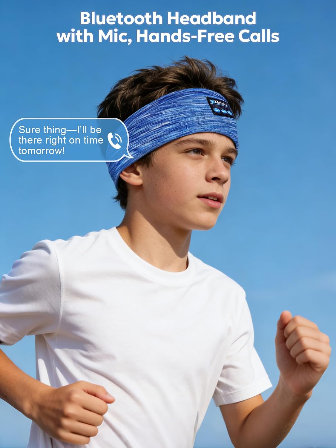 AONESY Bluetooth Headband for Sleeping, Headband Headphones for Side Sleepers & Sports, Washable & Wireless Music Headband with Secure Fit for Running, Workout, Gym, Yoga - Great Gift