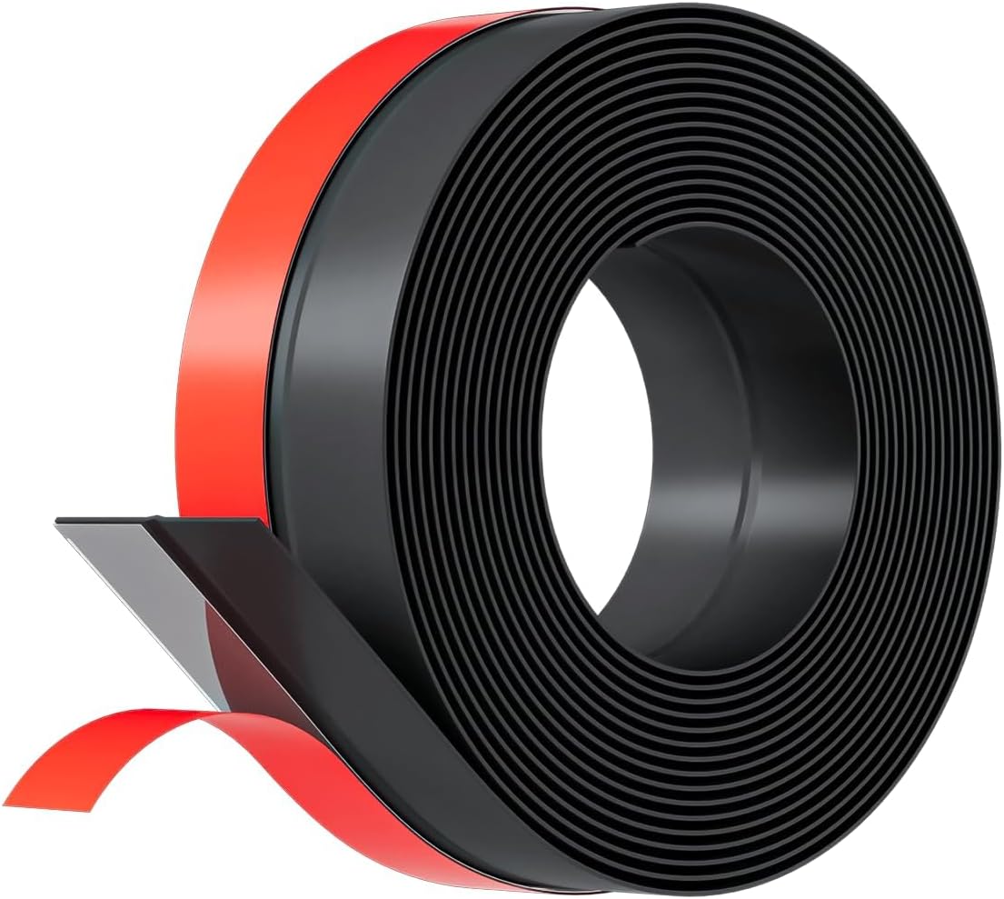Door Weather Stripping, Silicone Door Seal Strip Sealing Tape, Door Draft Stopper Adhesive Seal Tape for Doors Windows &Shower Glass Door Gaps (Thickness Upgrade)